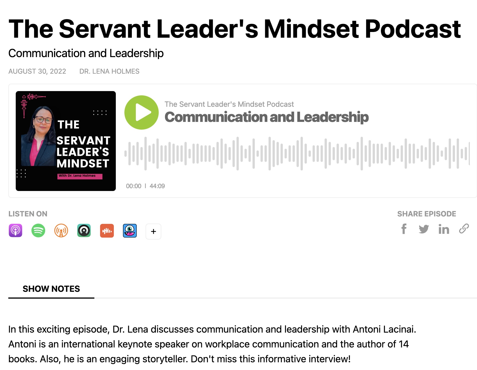Read more about the article The servant leadership mindset podcast
